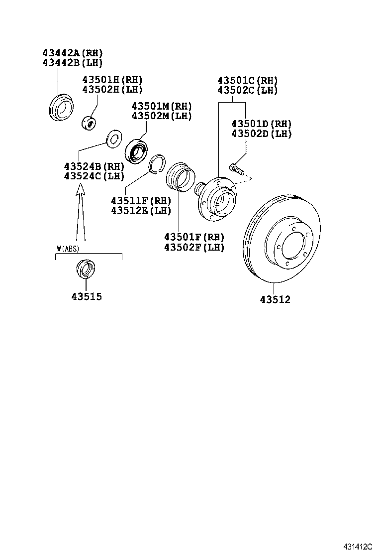 toyota bearing cap 43512 #5