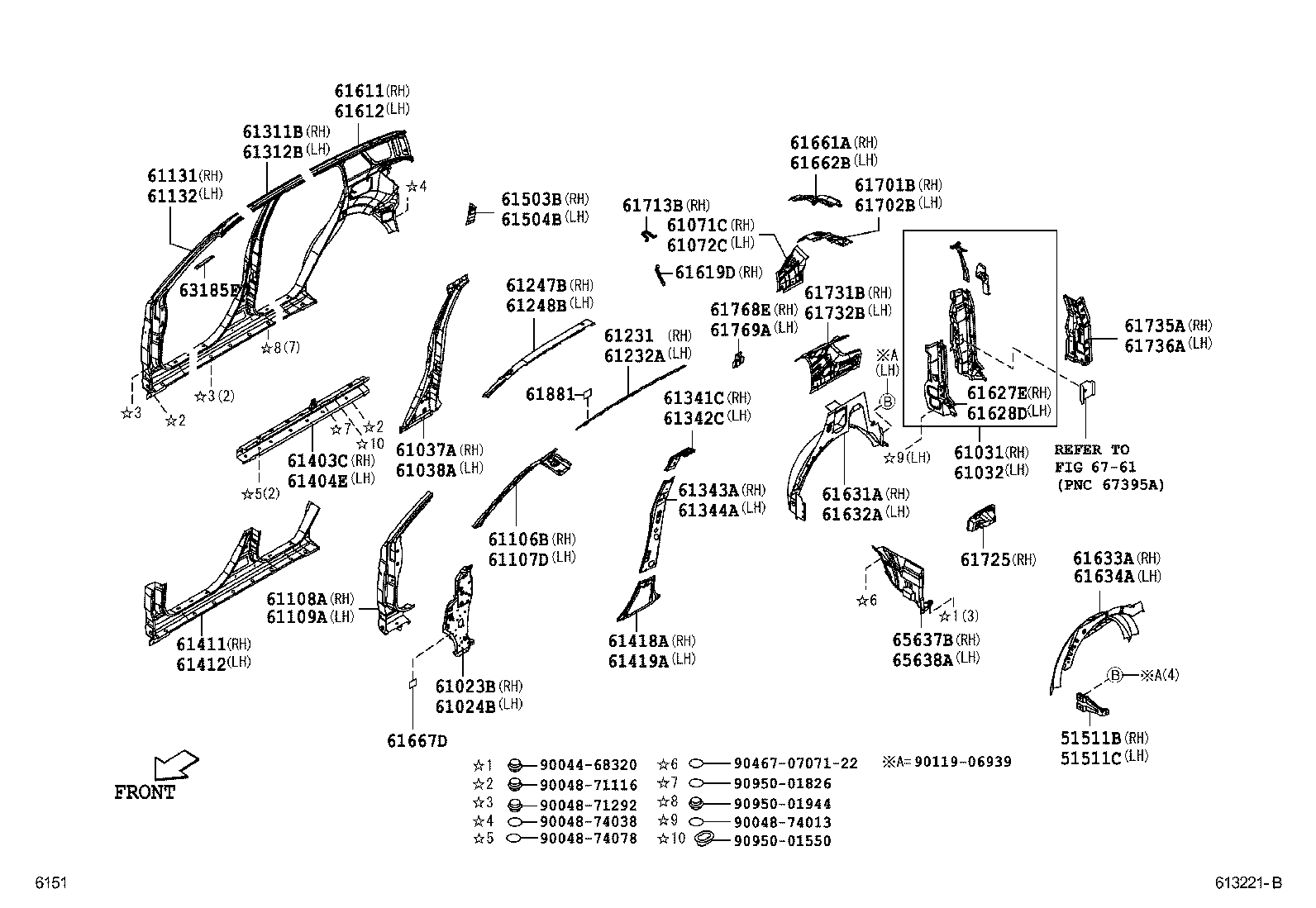 61768B4010 TOYOTA