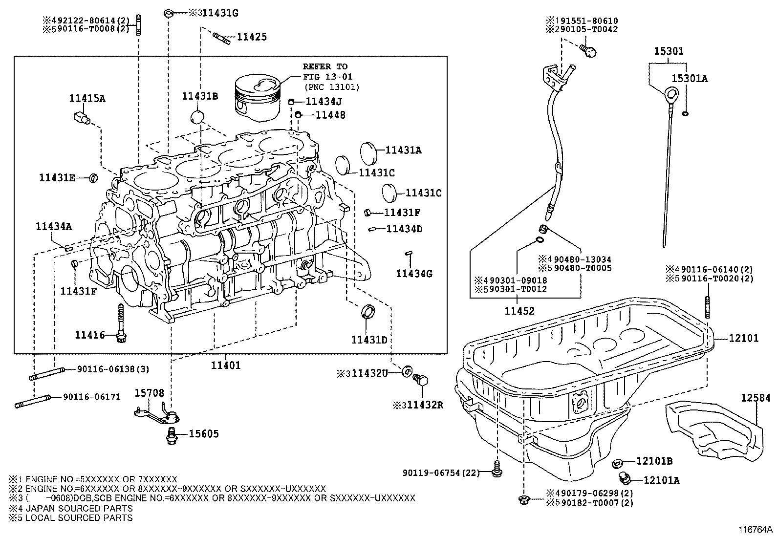 Схема установки детали 90301T0018 производителя TOYOTA